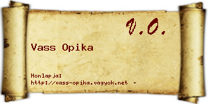 Vass Opika névjegykártya